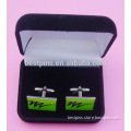 Metal Silver Enamel Logo Cufflink, Set of 2